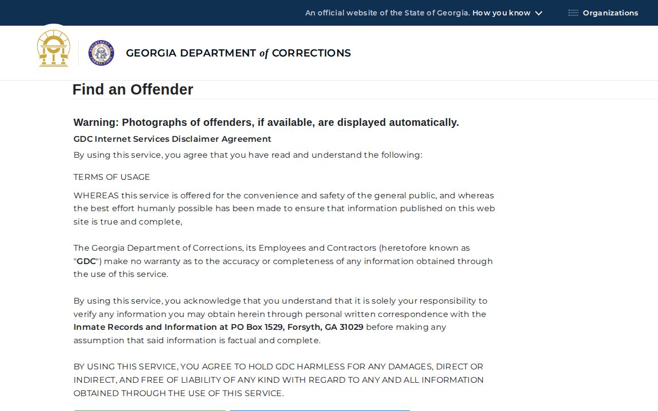Brooks County released inmates Georgia DOC offender search